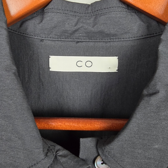 Co Short-Sleeve Belted A-line Midi Dress Black Womens Size L Minimalist Elegance - Picture 7 of 13